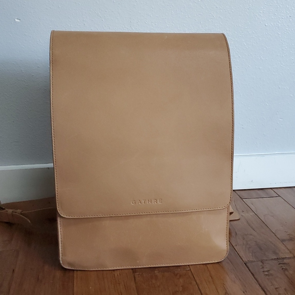 Gathre Pebbled Leather Diaper Backpack With Top Handle